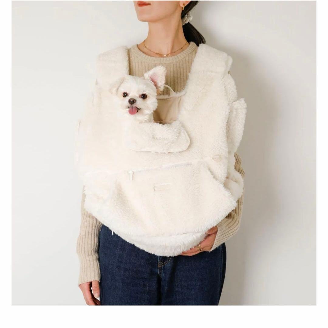 monchéri ボアメッシュ付きフロントリュック