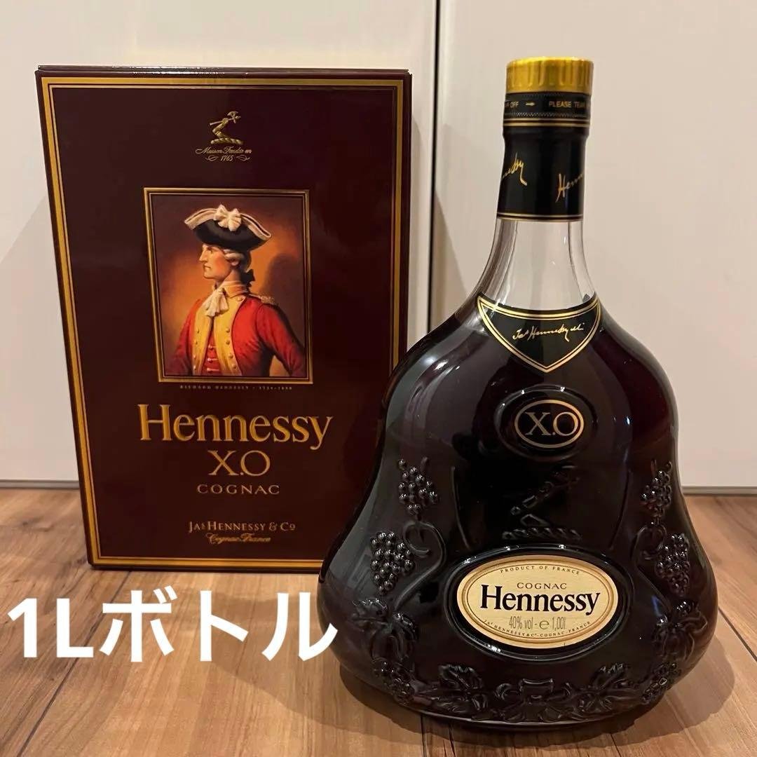 ヘネシー X.O ブランデー 金キャップ クリアボトル 1000ml 箱あり