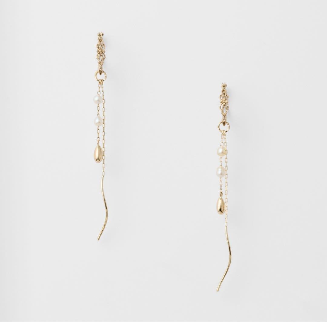 本日お値引き中【新品未使用】アガット K10アコヤパールピアス