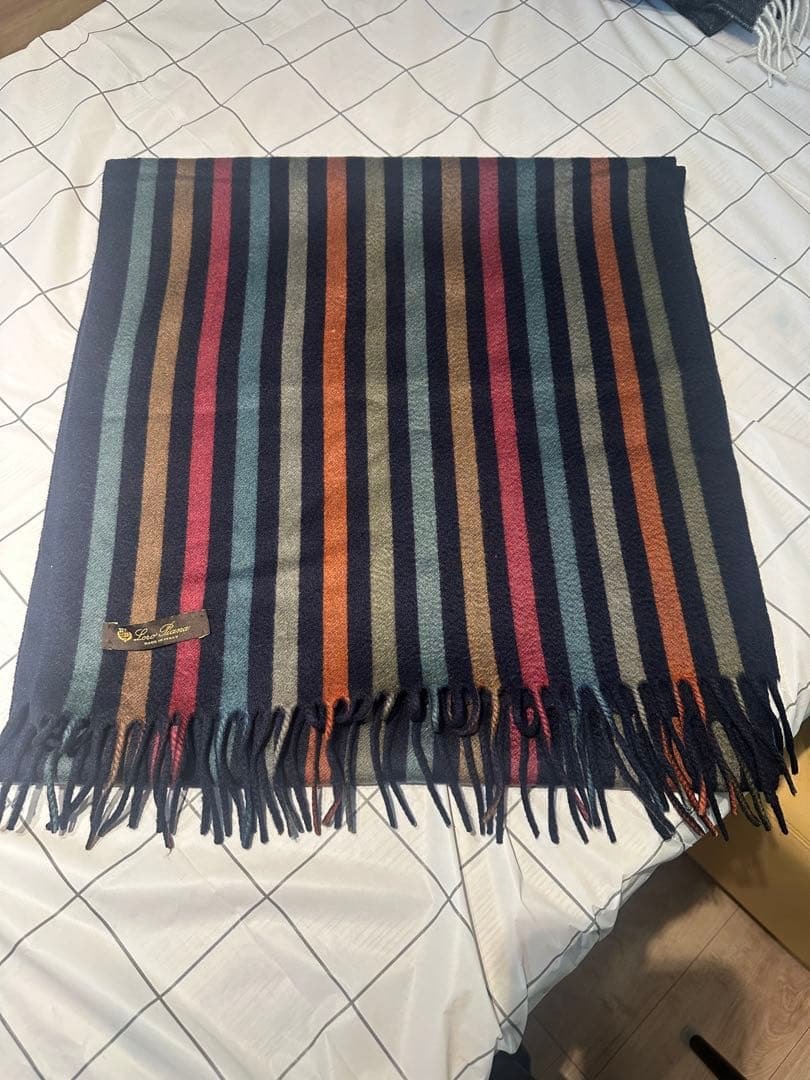 値下げLoro Piana ストライプマフラー