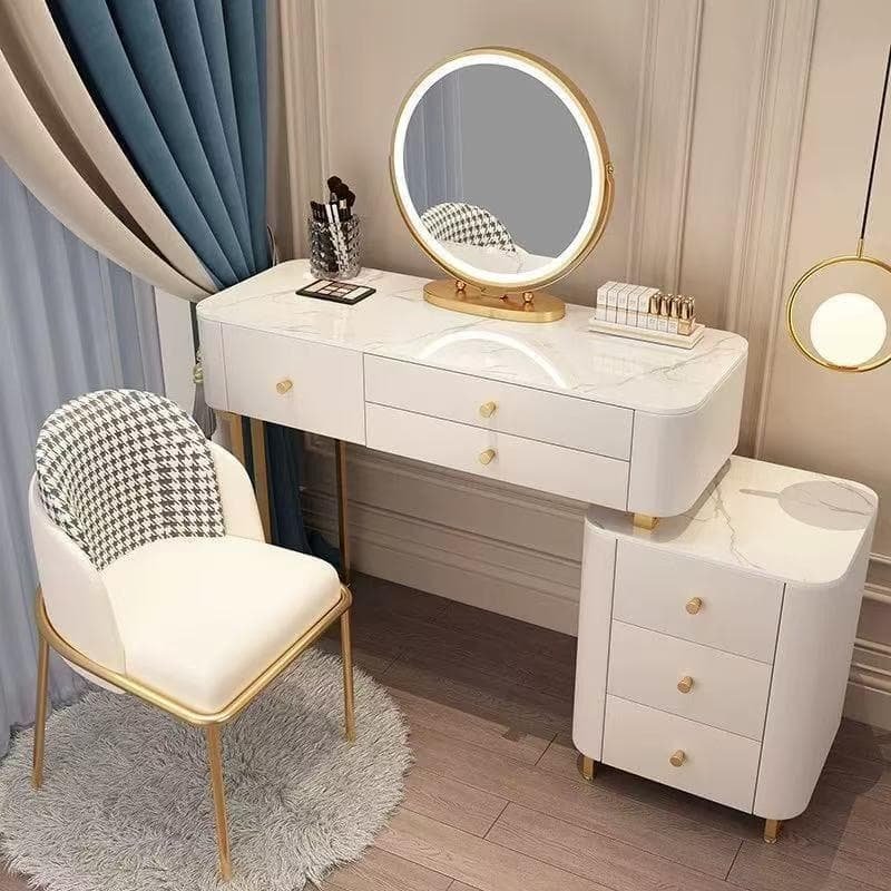 大理石天板 USBポート付きドレッサー デスクのみ 訳あり品 204-80-07