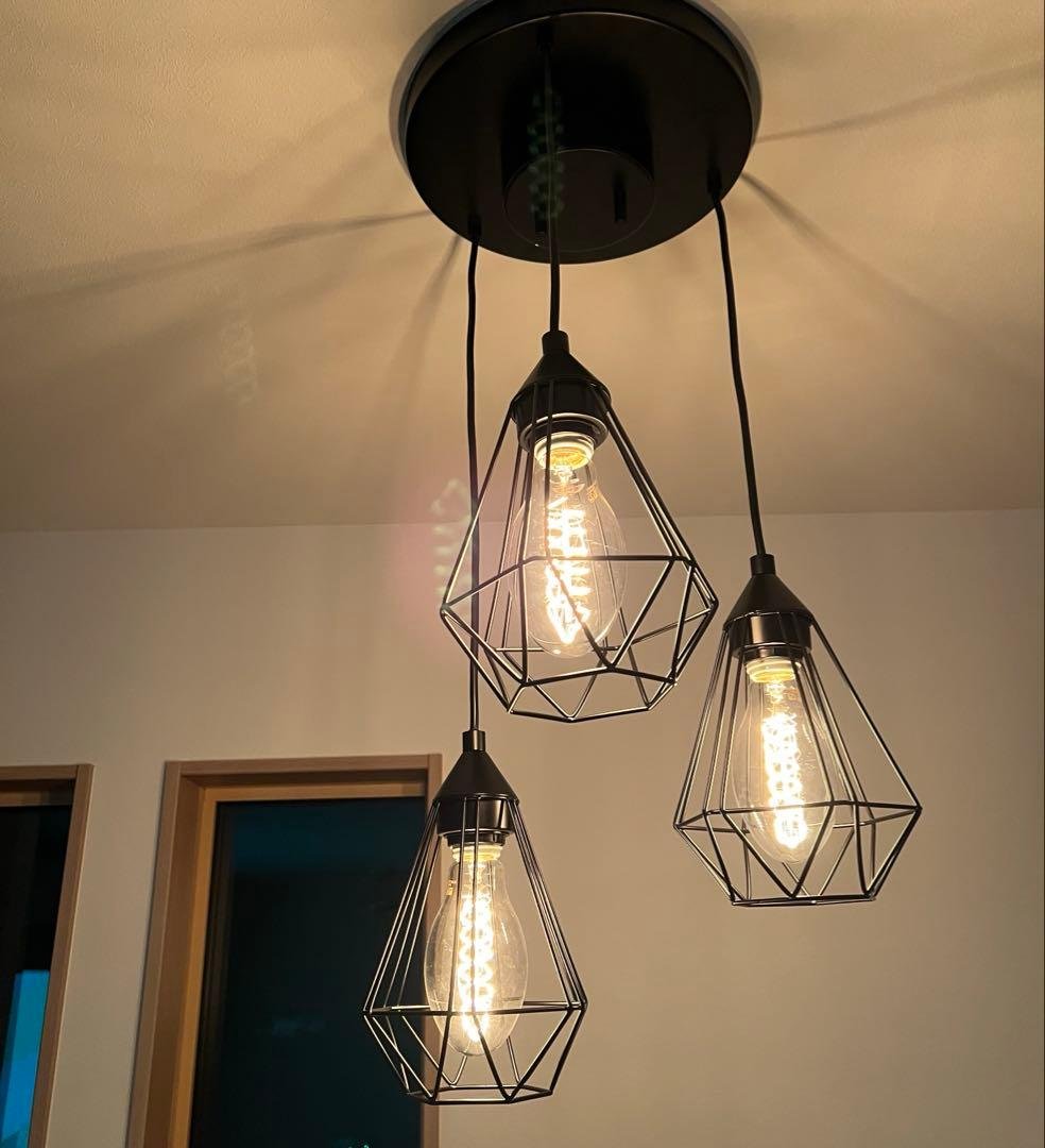 ブラックメッシュシェード3灯ペンダントライト